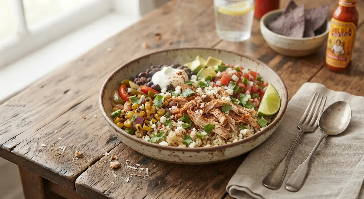 Leftover Chicken Fajita Bowl